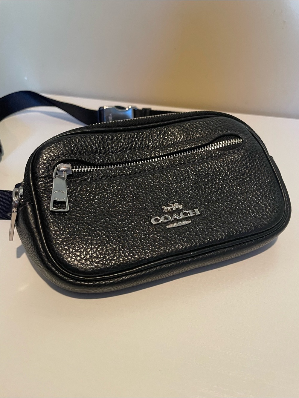 Coach Elias Mini Belt Bag with Silver Hardware